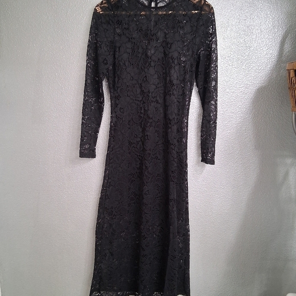 NWOT Black Floral Lace Dress - Picture 5 of 8